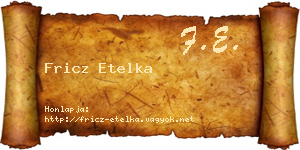 Fricz Etelka névjegykártya